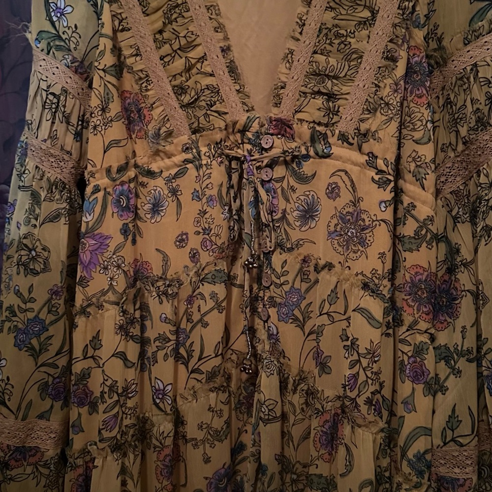 Free People Cassis Printed Chiffon Dress - Picture 4 of 5